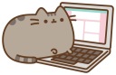 NÁLEPKA NA SKLENENÝ NÁBYTOK ZRKADLO MAČKA MAČIČKA S LAPTOP IT TECHNIK