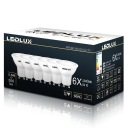 6x GU10 LED žiarovka 5,5W = 50W SMD Premium LEDLUX nebliká, 3 FARBY