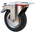 OTOČNÉ VOLANT GUMOVÉ KOLESO 100 mm S BRZDOU