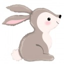 Šedý fóliový balón Bunny 68x60cm