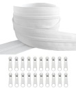 Špirálová páska na zips 3 mm vystužený zips BIELY 10 metrov + 20 zipsov