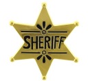 SHERIFF'S STAR kovový zlatý kovbojský odznak
