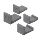 4 x Dištančné podložky na nastavenie čiel skriniek, 3,5 mm, 2 hrúbky