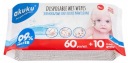 Vlhčené jednorazové vlhčené obrúsky navlhčené vodou 99% 70ks Akuku A0031