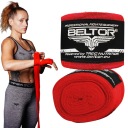 BELTOR ELASTICKÉ BOXINGOVÉ OBALY 3M ČERVENÉ BANDÁŽE CVIČNÉ PÁSKY