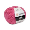 50g priadza, 55% bavlna 45% akryl, YarnArt Jeans intenzívna ružová 42