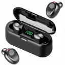 F9 BEZDRÔTOVÉ ŠPORTOVÉ SLÚCHADLÁ BLUETOOTH POWERBANK ČIERNA