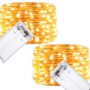 LED LAMPY DRÔTOVÉ NA DEKORÁCIU NA BATÉRIOVÉ OVLÁDANIE GARLAND TEPLEJ FARBY 20 LED 2 ks