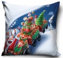 Obliečka na vankúš 40x40 Vianočný Jasiek Santa Claus na saniach škriatok soba