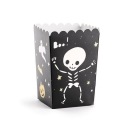 Halloweenske krabičky na popcorn BOO! kostra 6 ks