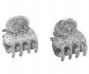 STRIEBORNÉ GLITTEROVÉ KRÁLIČKOVÉ SVIEČKY 1,5 cm 2 KS