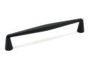 MATNÁ ČIERNA KOVOVÁ NÁBYTKOVÁ RÚČKA, ZAOBLÁ LINEA 128 MM / 140 MM