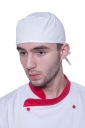 Catering a lekárska čiapka viazaná biela unisex vysoká kvalita BIA