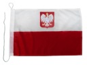 POĽSKÁ VLAJKA ZNAK JACHTY 30x20 CM VLAJKA JACHTY - PRÉMIOVÝ MATERIÁL