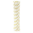 Papierové slamky Gold Shiny Stars 12 ks