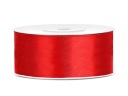 Saténová stuha - červená 25 mm x 25 m