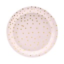 Papierové narodeninové taniere Ročné narodeninové bodky z ružového zlata 18cm x6