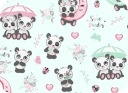 Flanelová plienka 40x80 Panda Mint