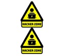 NÁLEPKA HACKER ZONE INFO NÁLEPKA ŽLTÁ 2 ks