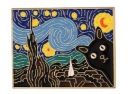 ŠPIČKOVÝ ZLATÝ KOVOVÝ ODZNAK MAČKA MAČIATKA STARRY NIGHT VAN GOGH