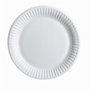 Jednorazové biele papierové taniere 20 cm, 100 ks