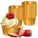 Košíčky na muffiny, ZLATÉ, metalické, pevné, 20 ks, 7 cm