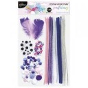 Sada kreatívnych ruží, pom poms, očiek