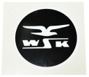 Nálepka WSK 125 na nádrž s bielym logom vtáka