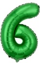 Balón číslo 6 ZELENÁ fólia fólia 100 cm 1 m Narodenin