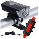 2x PREDNÁ ZADNÁ BICYKLE LAMPA LED USB PREDNÁ ZADNÁ SADA
