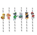 PAW PATROL Papierové narodeninové slamky 6 KS