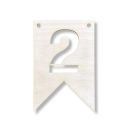 Drevená girlanda s vlajkou číslo 2 Prívesok s vlajkou Bunting Banner Eco Decor