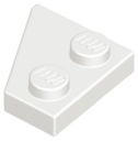 LEGO tanierový klin 2x2 pravý biely 6132204 24307