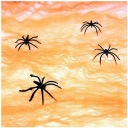 oranžová SPIDER WEB so 4 pavúkmi na HALLOWEEN