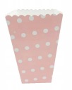POPCORNOVÉ KRABIČKY RUŽOVÉ BIELY BODKY 6 ks