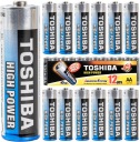 Alkalické batérie AA LR6 12 ks TOSHIBA 1,5V HIGH POWER +45%