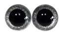 2 ks trblietavé oči pre maskotov 20 mm striebro (1185-s)