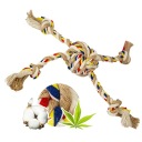 Hračka pre psa SZARPAK ROPE pletená loptička 7,5 cm x 32 cm BAVLNA + KONOPA