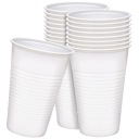 Jednorazové poháre na studené nápoje, biele plastové, 200 ml, 100 ks