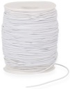 Okrúhla pletená elastická gumená šnúra biela 1mm - 5mb