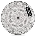 DEZERTNÝ tanier, plytký, tortička, porcelánový dezert, biela, čierna MANDALA