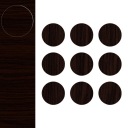 Samolepiace čiapky na nábytok s akrylovým lepidlom, farba Wenge, priemer 20 mm, 9 ks.