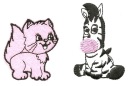 Zebra cat couple choice nášivka PL nažehľovacia výšivka SM na mikiny a nohavice