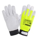 HI-VIS pracovné rukavice z kozej kože na suchý zips X-Lightec