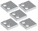 LEGO Plate 2x2/2 Spline White (33909/6218822) x5
