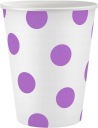 Levanduľové bodkované papierové poháre 250 ml 6 ks