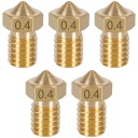 SET 5 x V6 0,4 mosadzná hubica - 3D PRUSA 1,75mm