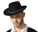 ČIERNY WESTERNOVÝ KOVBOJSKÝ KLOBÚK, TENKÝ PLASTOVÝ A'LA SEMIŠ