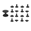 Obojstranné kožené nity, matná čierna 8x6 mm, 50 ks