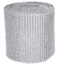 Stuha 9 m x 12 cm, šedá so strieborným zirkónom